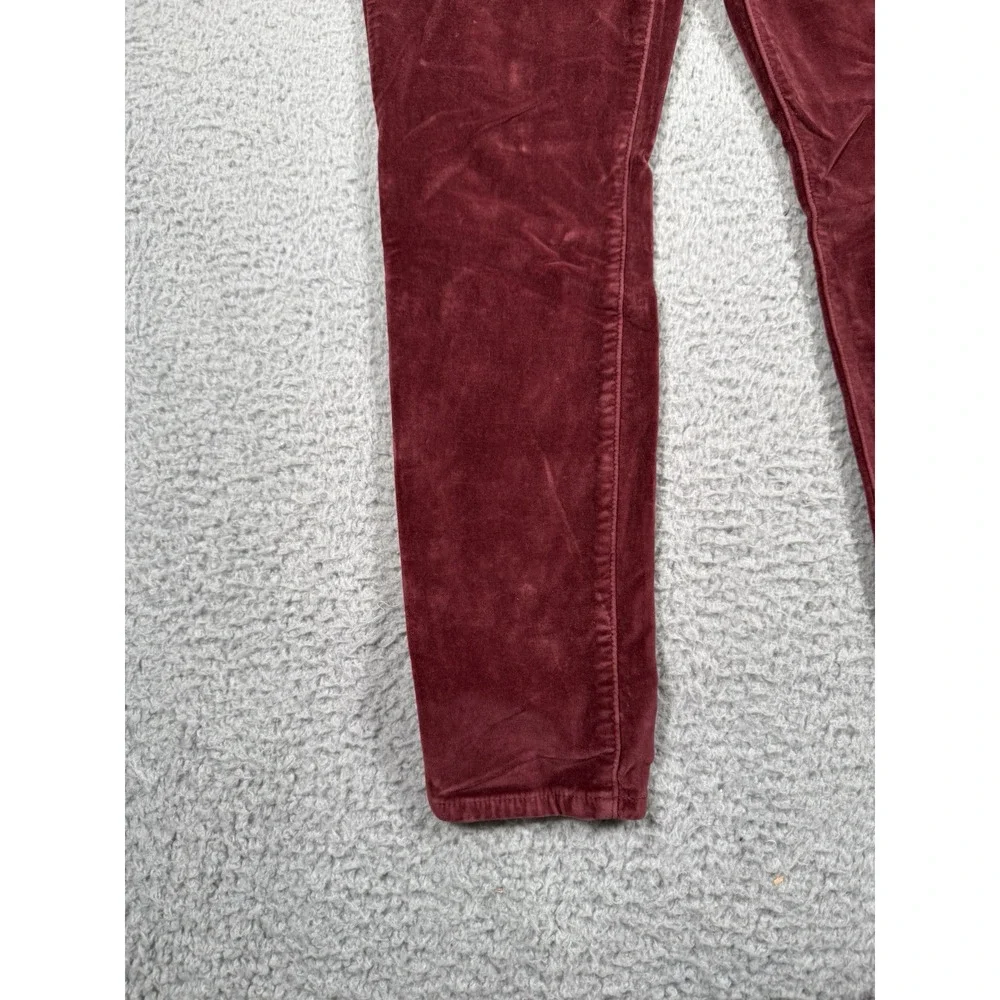 Frame Pants Womens 29 Red Le High Rise Skinny Velvet Pinot Ankle Mid‎ Rise Crop - Picture 4 of 15